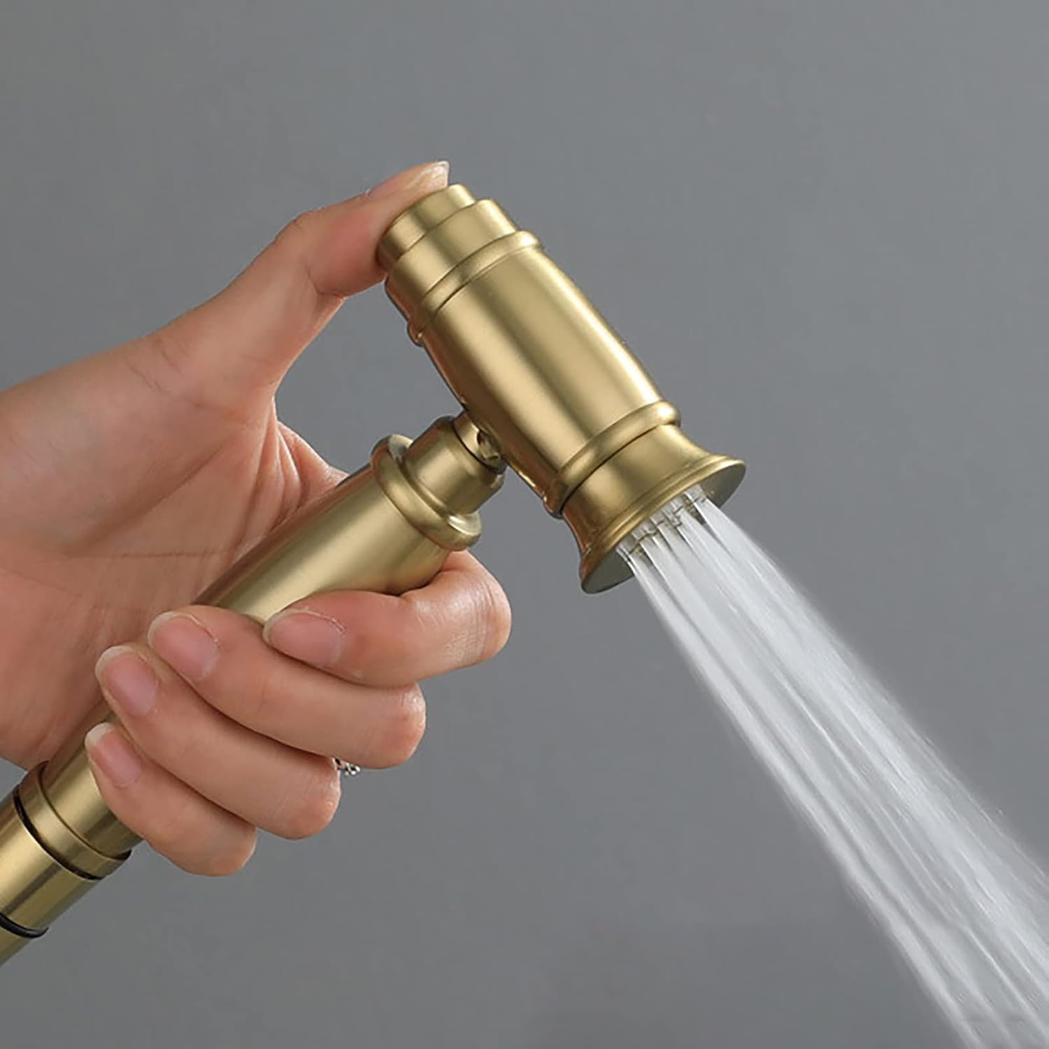 Handheld Bidet Sprayer for Toilet, Brushed Gold Cloth Diaper Sprayer Kit Wall Mounted Brass Bidet Sprayer Set Single Handle Toilet Bidet Sprayer Kit with 150cm Shower Hose