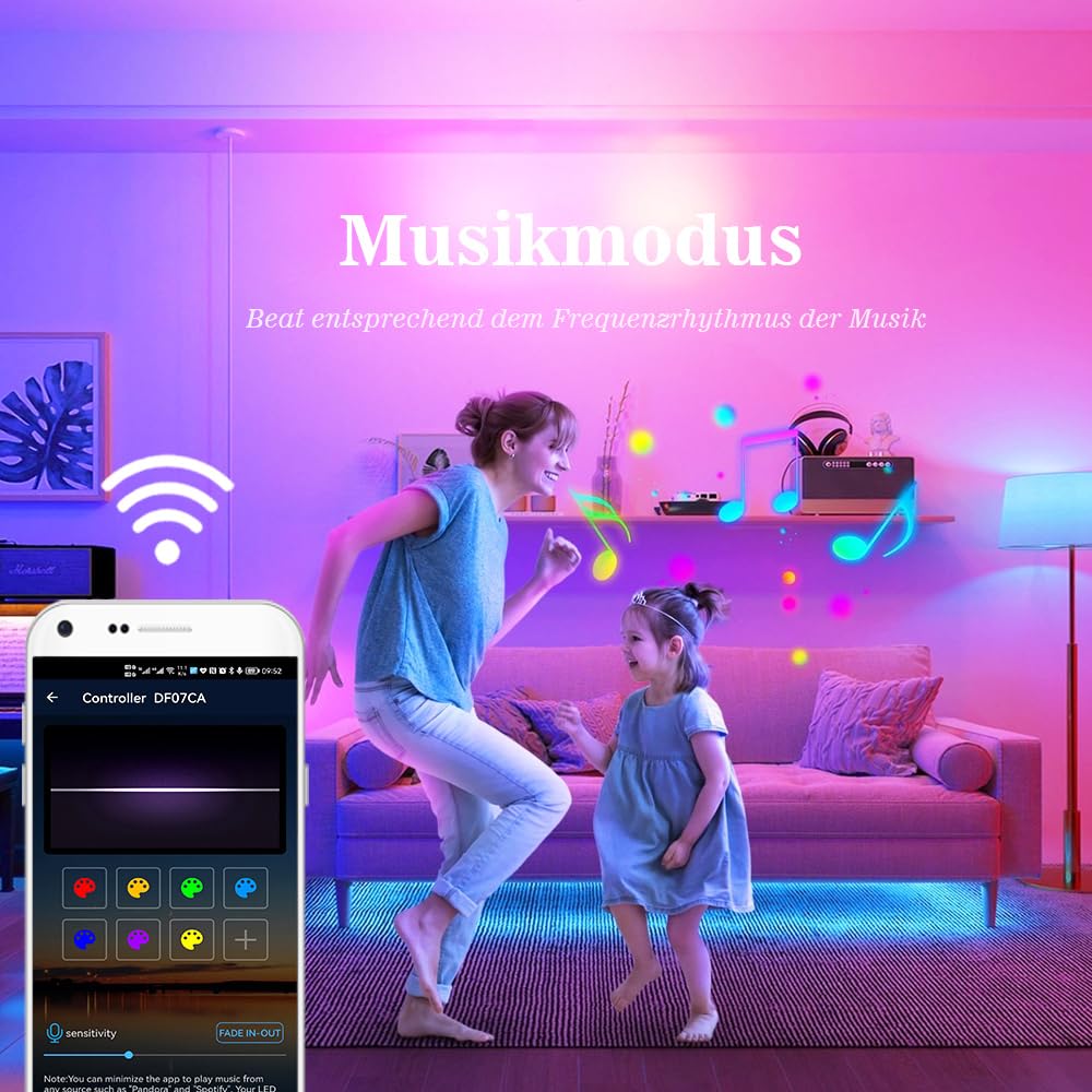 WIFI 5M COB RGB LED tira de luces de cadena 576 LED/M 2880 LED 24V regulable Luz LED deformable con mando a distancia, banda de luz funciona con Google Home Assistant/Alexa