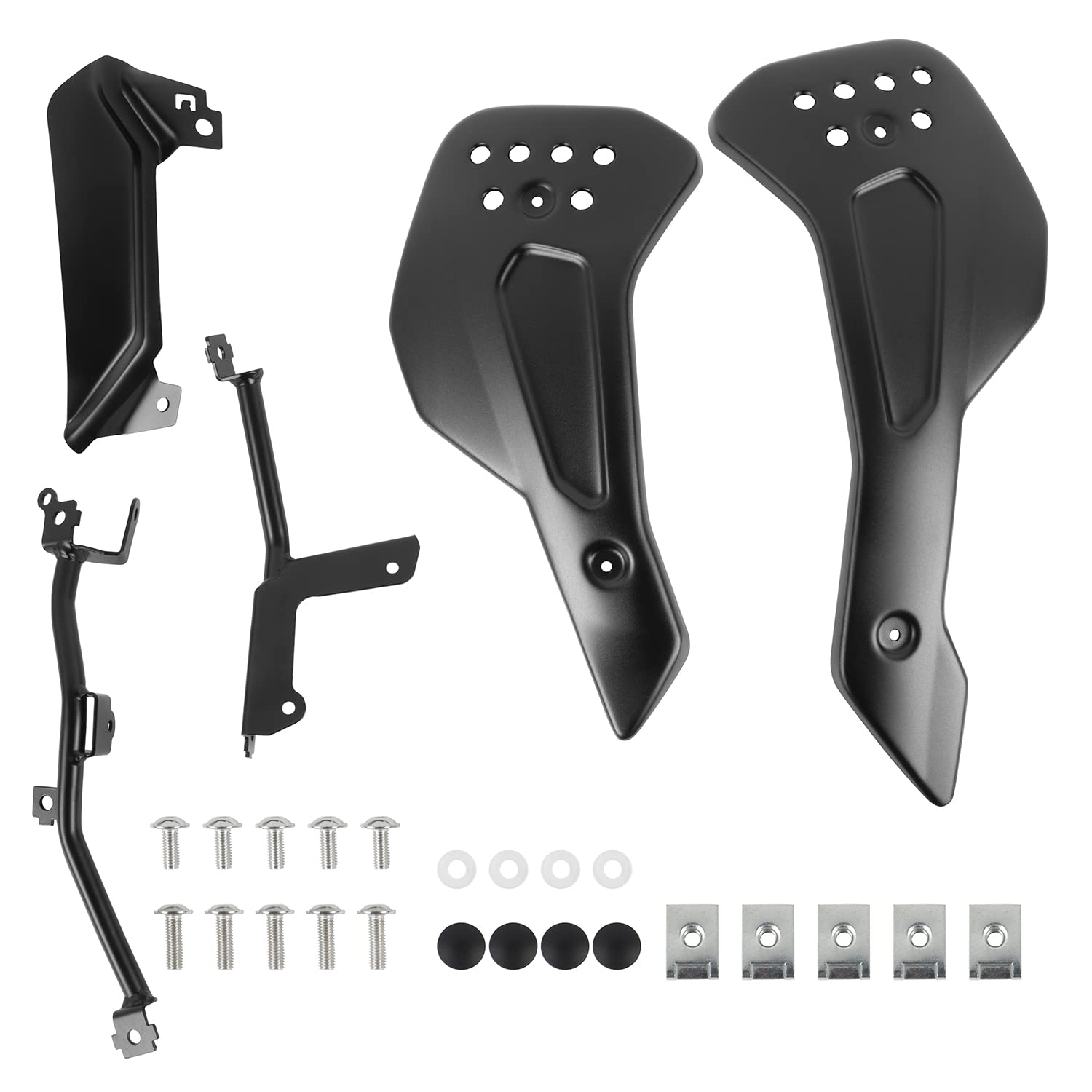 Protezione carenatura carenatura spoiler motore inferiore in alluminio per motocicletta compatibile con Trident 660 2021 2022 2023 Kit telaio carrozzeria copertura pancia (Nero)