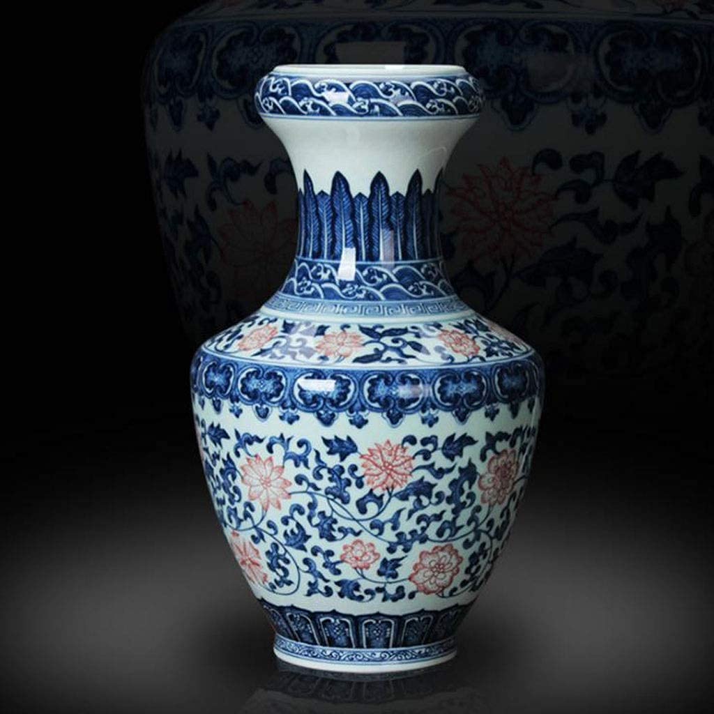 asdchZen Ceramic Decoration Flower Vase, Blue And White Vases For Flowers, Flower Vases For Living Room