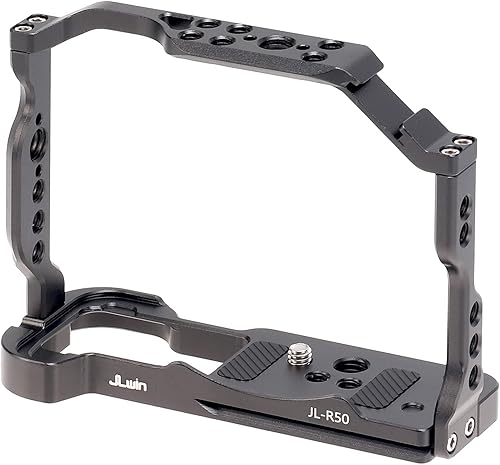 Miniatura 2 de Jaula Foto4easy R50 para cámara Canon R50 con placa de liberación rápida para Arca-Swiss, incluye mango de madera lateral universal doble