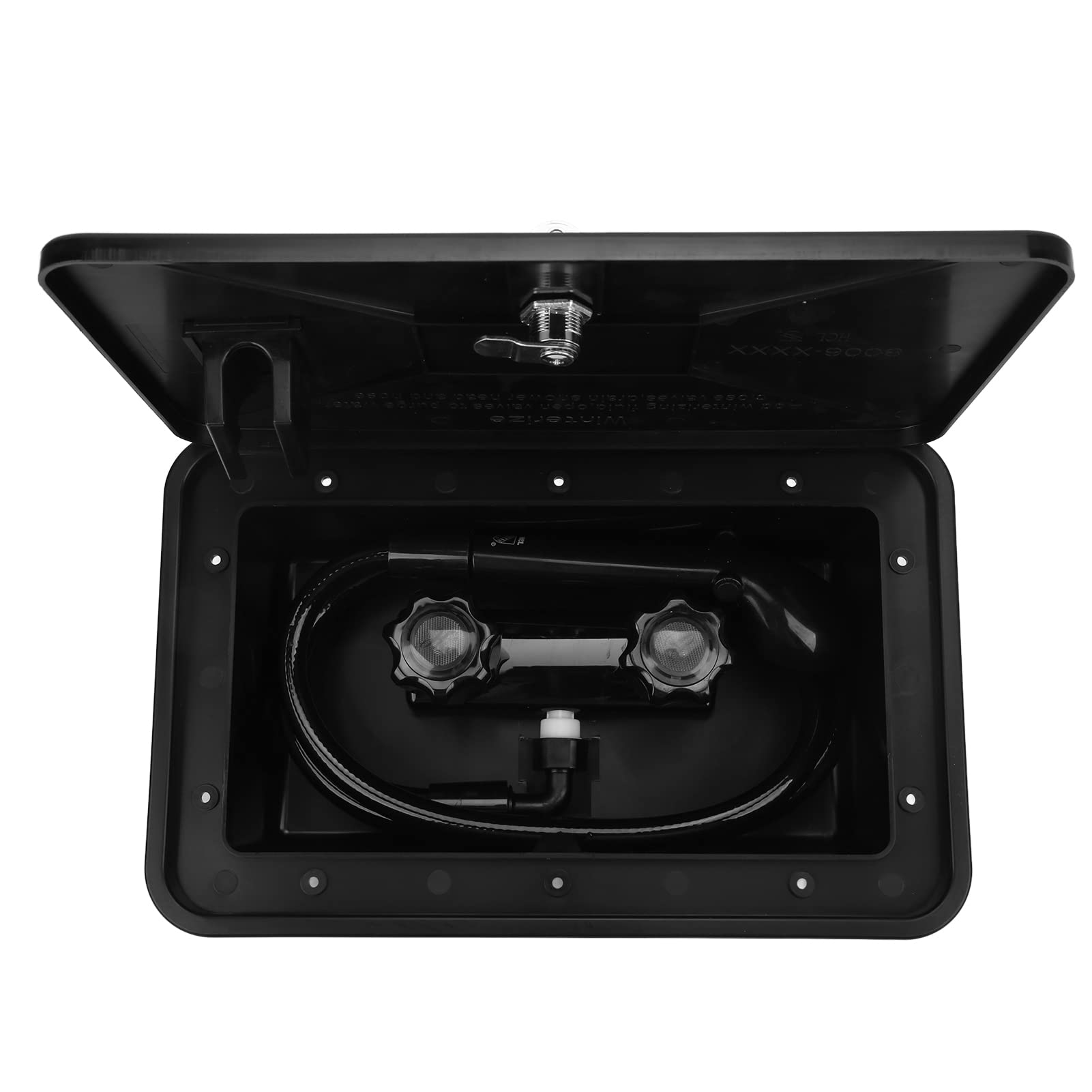 Kit De Cabine De Douche Extérieur Pour Camping-car/van - Noir, Avec Tuyau De 1.5m (4.92 Pieds) - Installation Encastrée Ou Murale