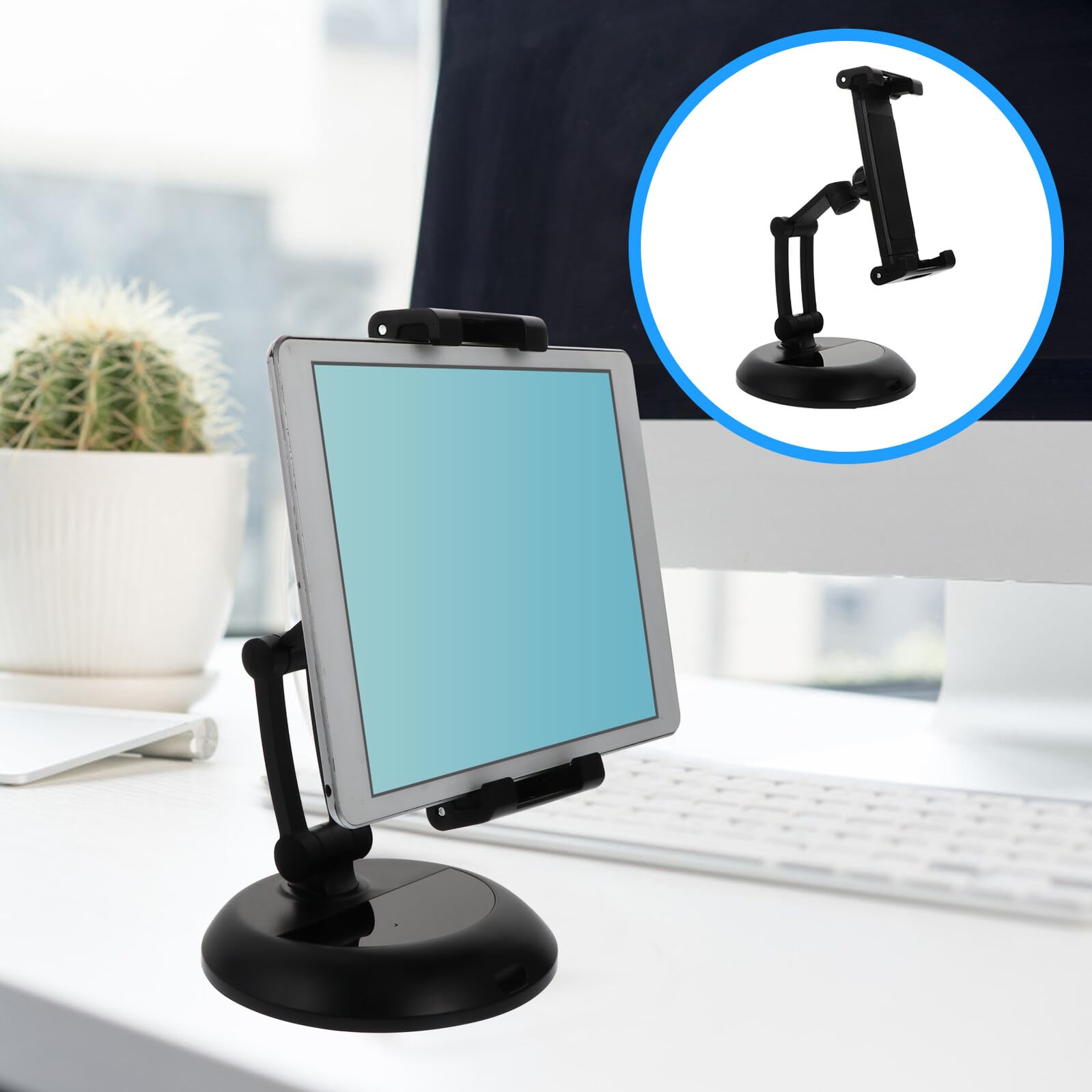 Verstellbarer Tablet Ständer aus Metall Klappbar Desktop Telefonhalterung für Online Unterricht und Ergonomisches Lernen rutschfest Schwarzer Tablet Halter