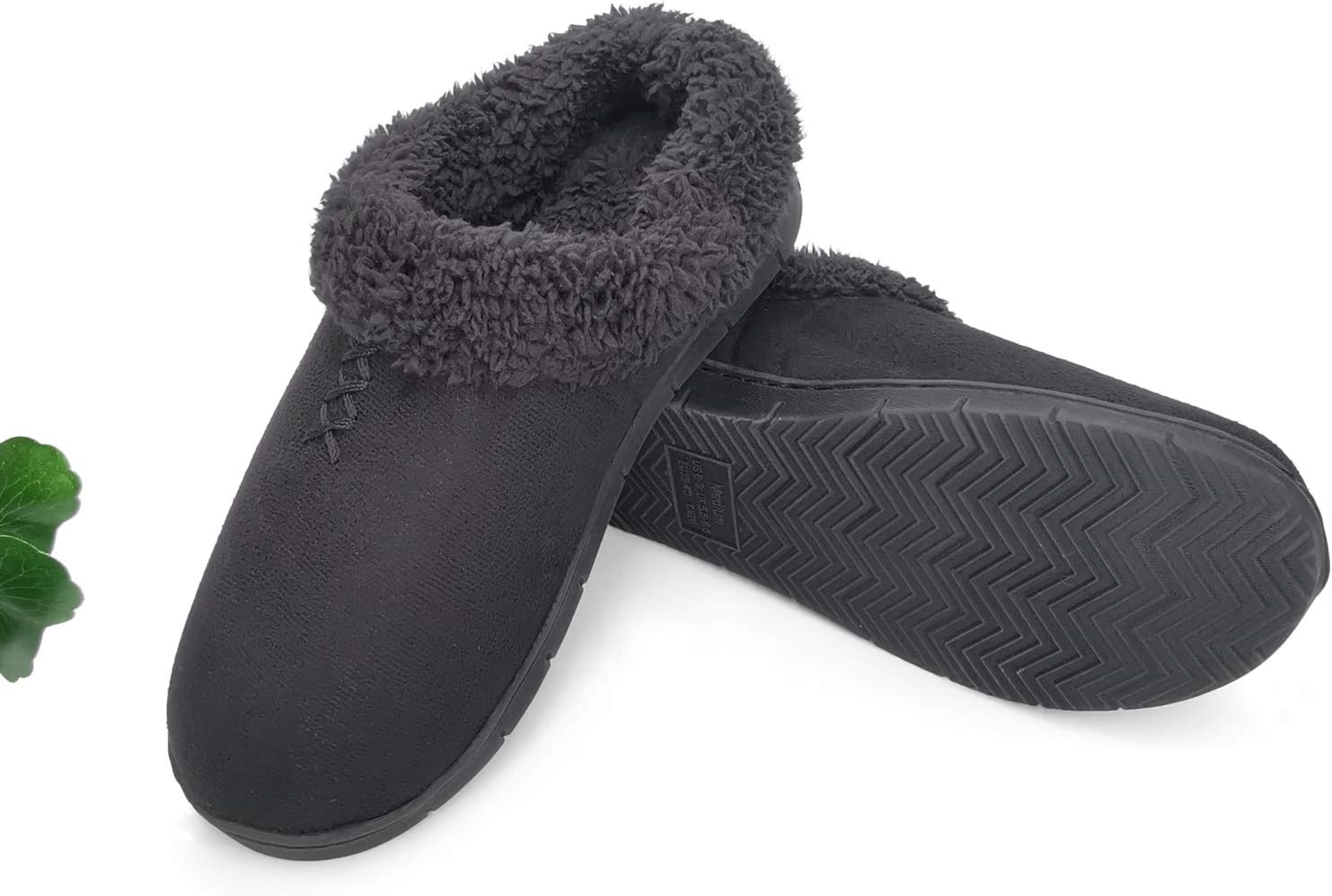 ofoot Women's Winter Warm Faux Suede Fuzzy Clog Slippers | Memory Foam, Non-Slip Rubber Soles - Image 3
