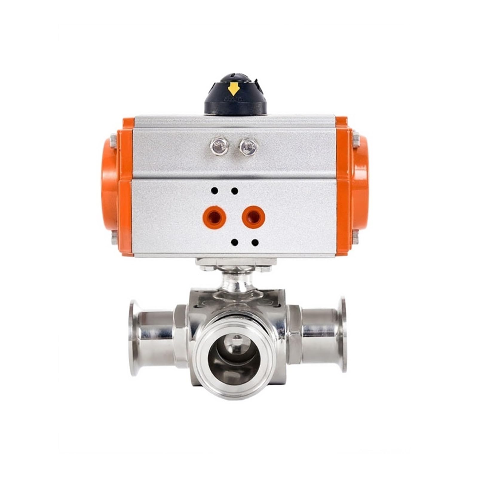Vanne 3 voies 45mm double effet avec mandrin de connexion rapide en L