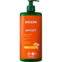 Weleda Gel Doccia Sport Arnica, docciaschiuma con ingredienti bio certificati, formula biodegradabile e tensioattivi vegetali delicati, azione tonificante e rinfrescante (1x750ml)