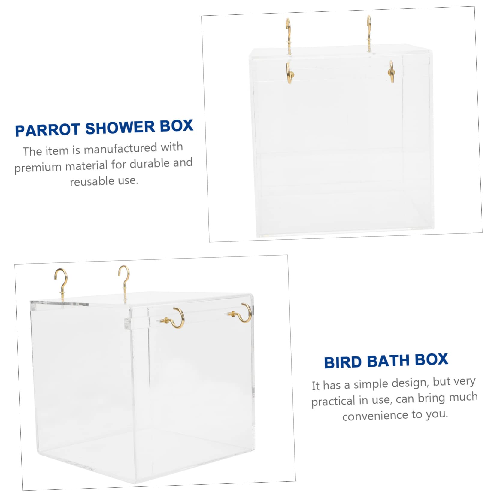 FOMIYES Vasca da Bagno per Pappagalli Vasca da Bagno per Uccelli in Durevole Box per Pappagalli Facile da Installare e Pulire