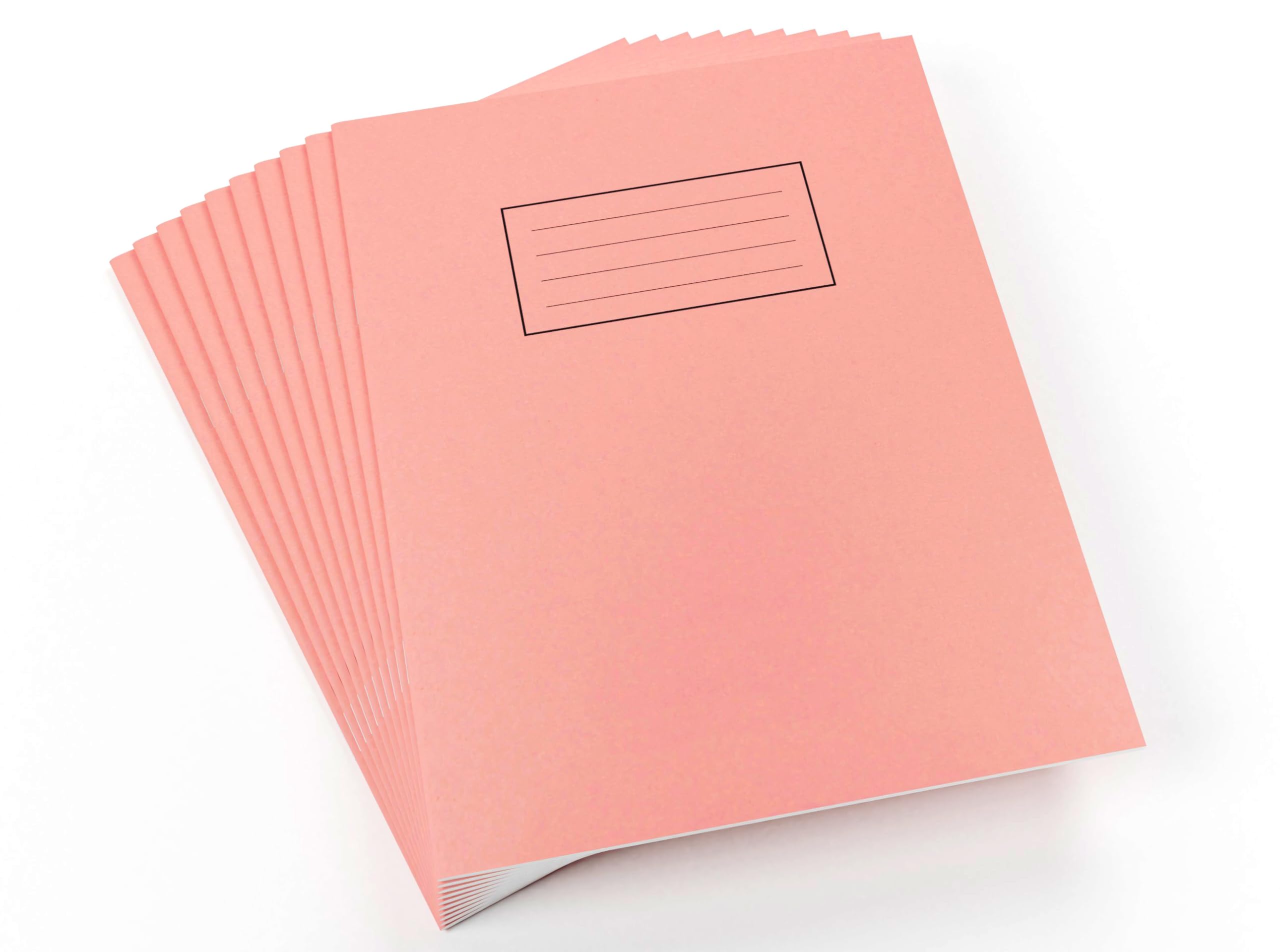 Pack of 10 Silvine Exercise Book Plain 75gsm 80 Pages 229x178mm Pink