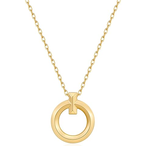 SHANTYSON Pendant Necklace for Women Gold Plated Karma Circle Necklace Geometric Charm Disc Circle Simple Jewelry Gifts