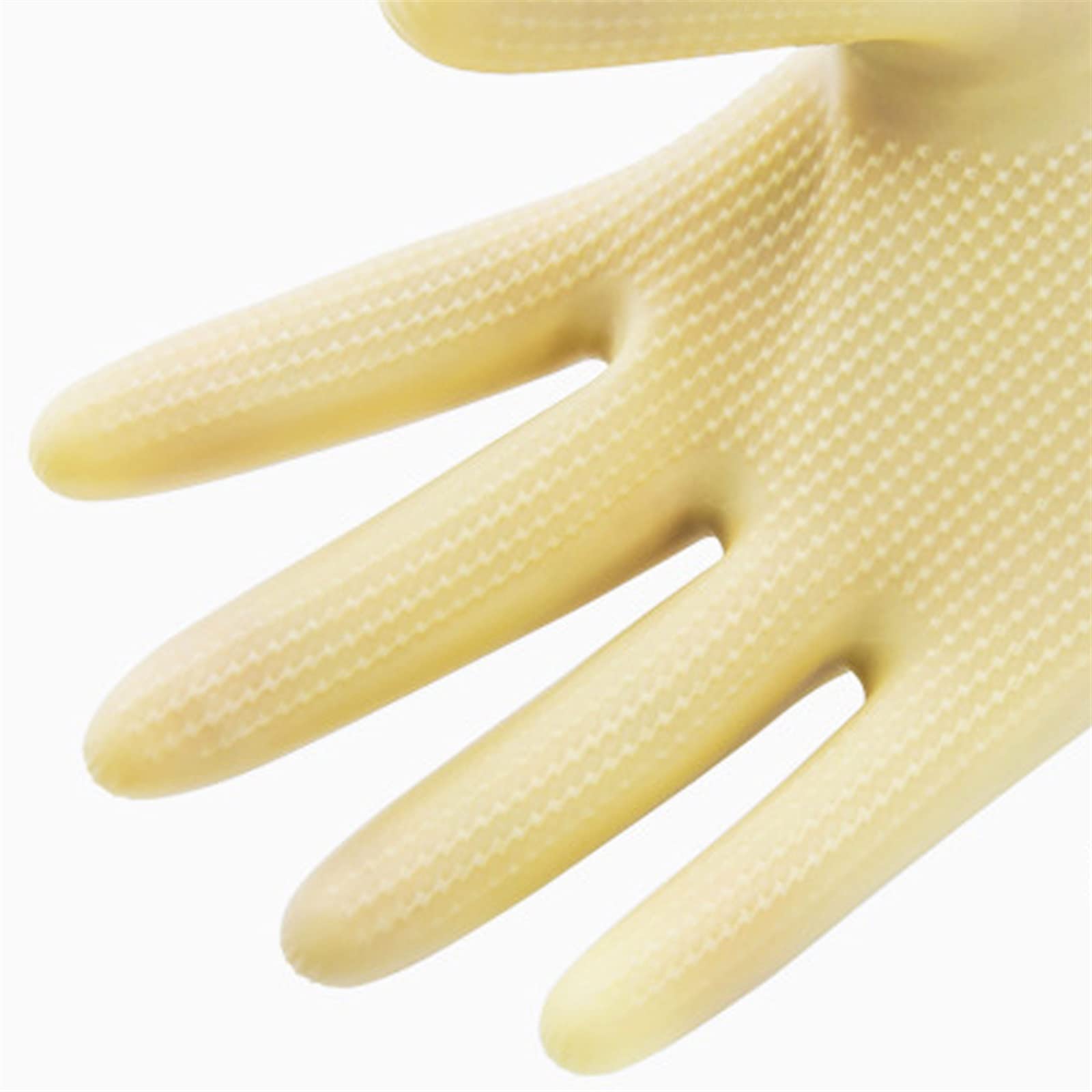 Guantes domésticos de lavado de caucho impermeable Kitchen Waterproof Long Sleeved Gloves Rubber Latex Gloves For Washing Dishes(Rosso)