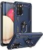 for Samsung A02s Case, Galaxy A02s Case with HD Screen Protector, Military-Grade Ring Kickstand Holder Car Mount 15ft Drop Tested Shockproof Cover Phone Case for Galaxy A02s, Blue