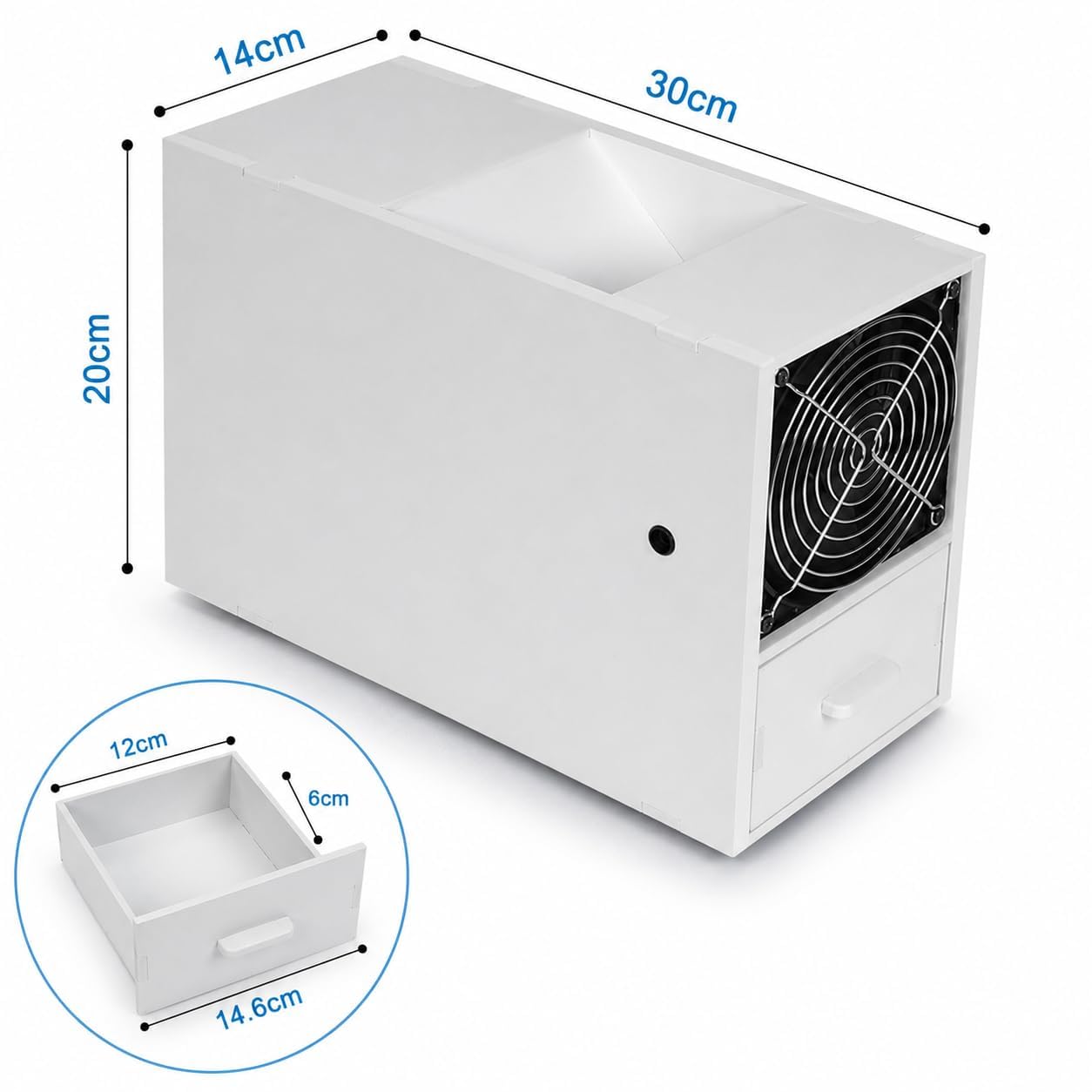 Elektrische Getreidegewinnmaschine mit verstellbarem Ventilator und zwei Schubladen für Hirse, Getreide, Samen und Vogelfutterreinigung