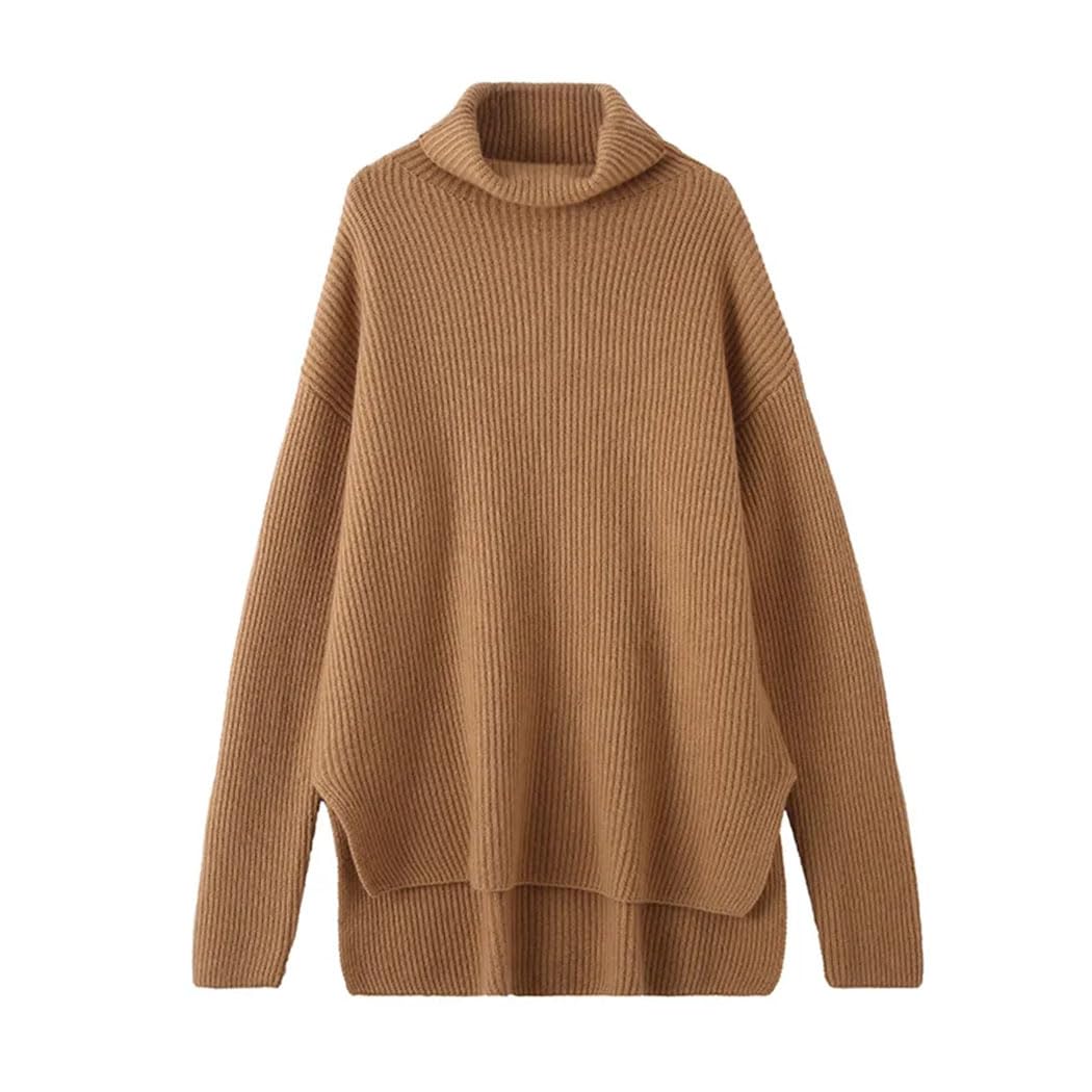 Haitpant Maglione da donna a collo alto in 100% cashmere, per autunno e inverno, lavorato a maglia, maglia calda