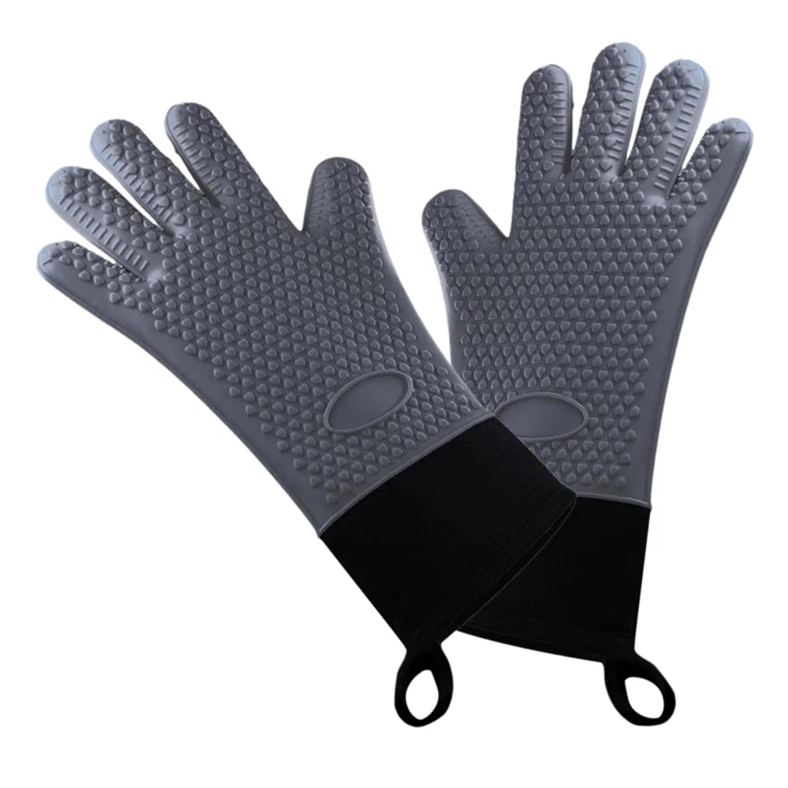 1 par de Guantes for Horno de Barbacoa de Doble Capa de Silicona for cocinar Asar Guantes Impermeables Utensilios de Cocina Guantes for Horno para Cocina(Gray)
