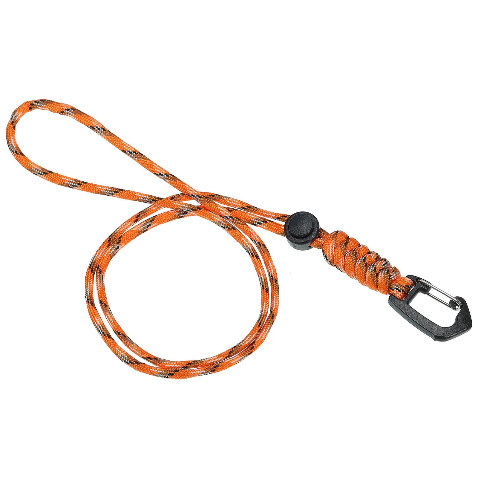 PATIKIL Badge Lanyard 18.8 Inch, Necklace Keychain Cord Metal Clasp Hook Ring Strap for Keys Whistle ID Card Badge Holder Camo Orange