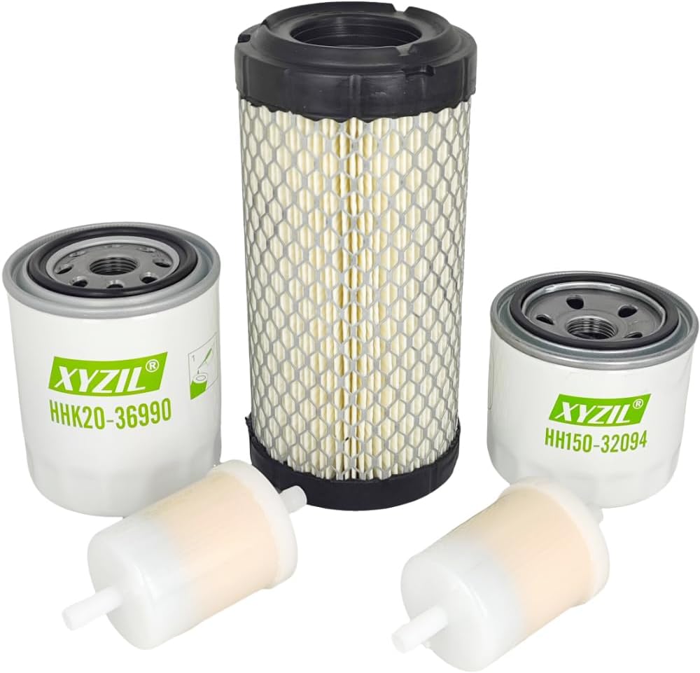 Engine Oil Fuel Air HST Filter Kit Compatible with Kubota ZD25F ZD28F BX22 BX23 BX2200 BX2660 BX2670 Tractor HHK20-36990 HH150-32094 K1211-82320 12581-43012 1G659-11222 K2581-82310 77700-03363