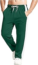 luoluoluo Men's Striped Trousers Jogging Bottoms Elastic Waist Pants Athletic Drawstring Trousers Stretch Chinos Regular Fit Pant with Pockets Casual Yoga Sweatpants for Outdoor Workout Running Gym