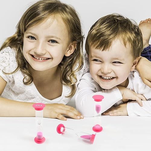 Miniatura 4 de Temporizador de arena de dos minutos, 6 unidades, reloj de arena de cristal rosa, temporizador de reloj de arena de 2 minutos