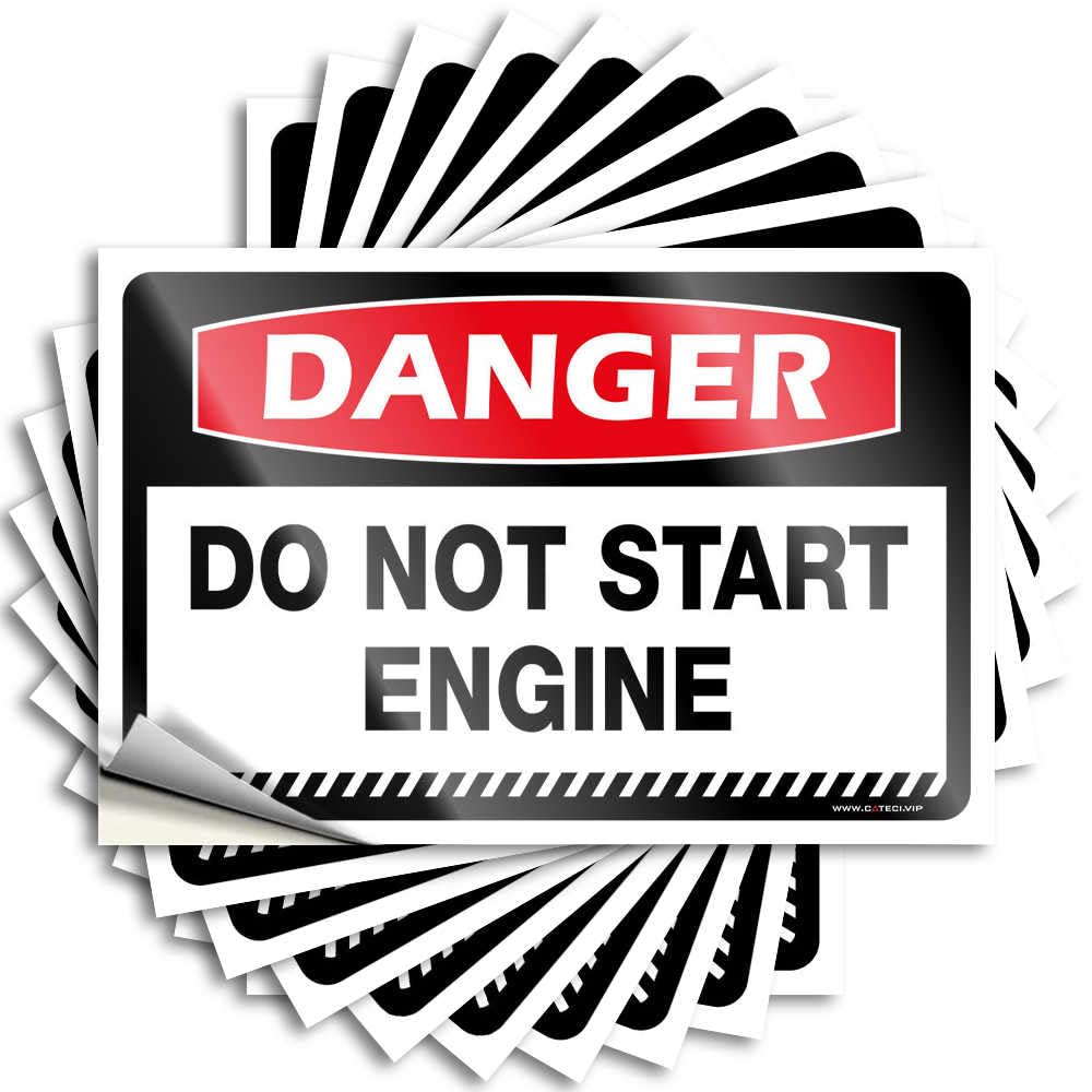 Bedroom Door Decor, Bumper Funny Tumbler Quote Stickers, Half No Residue Decals for Luggage | Christmas Party Favor Custom Danger Do Not Start Engine(6X9CM)