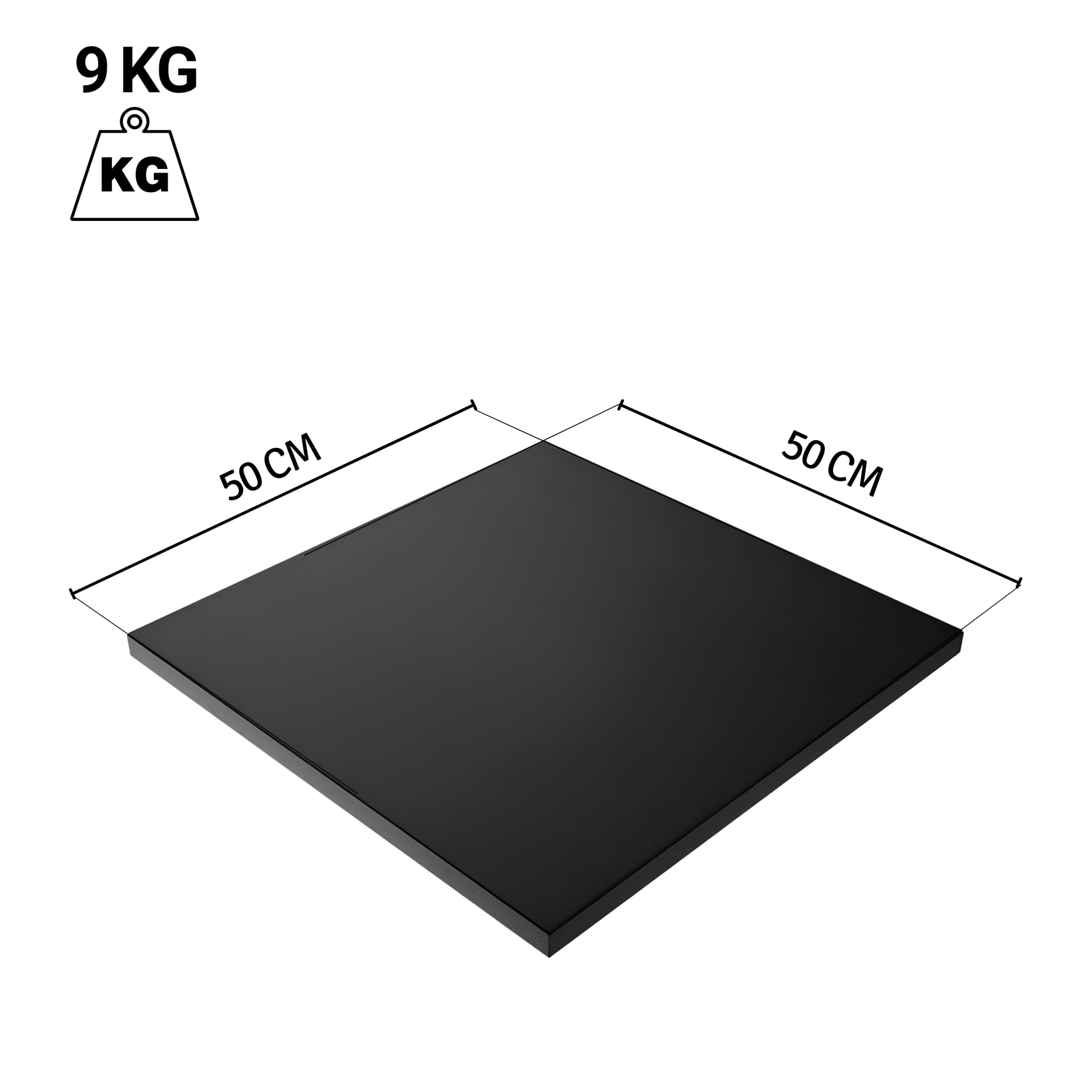 Pavimento Gommato Palestra 50x50x4 cm, Pavimento Antitrauma, Antiscivolo, Fonoassorbente, Sala Pesi e Home Gym, Mattonella Palestra