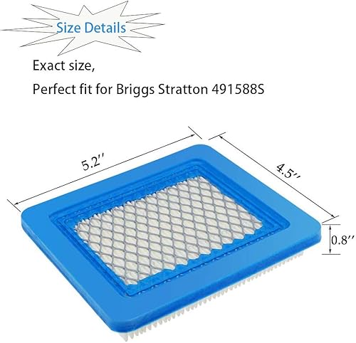 Miniatura 5 de 491588S Filtro de aire 790849 Bujía de resorte de paleta de aire RJ19LM para Briggs y Stratton 625e 675ex 725ex Troy-Bilt Husqvarna John Deere Toro