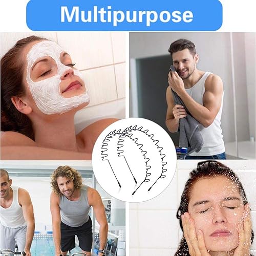 Miniatura 7 de WantGor Diademas de metal, paquete de 2 diademas de moda unisex negras para el cabello con ondas de primavera, antideslizantes, accesorios para el