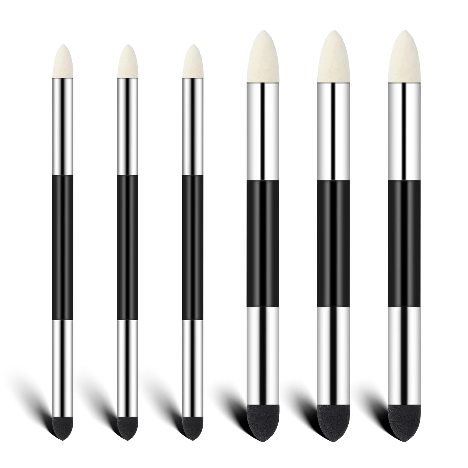 Qianyu 6pcs Artist Blending Sponge Pen Double Headed Washable Rubbing Sponge Brush Sketch Wipe Reusable Blending Stump Drawing Art for Highlight Shadow Detail Correcting Tool
