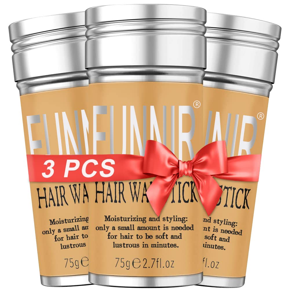 FUNNIR Hair Wax Stick, 3 pack Wax Stick for Hair Slick