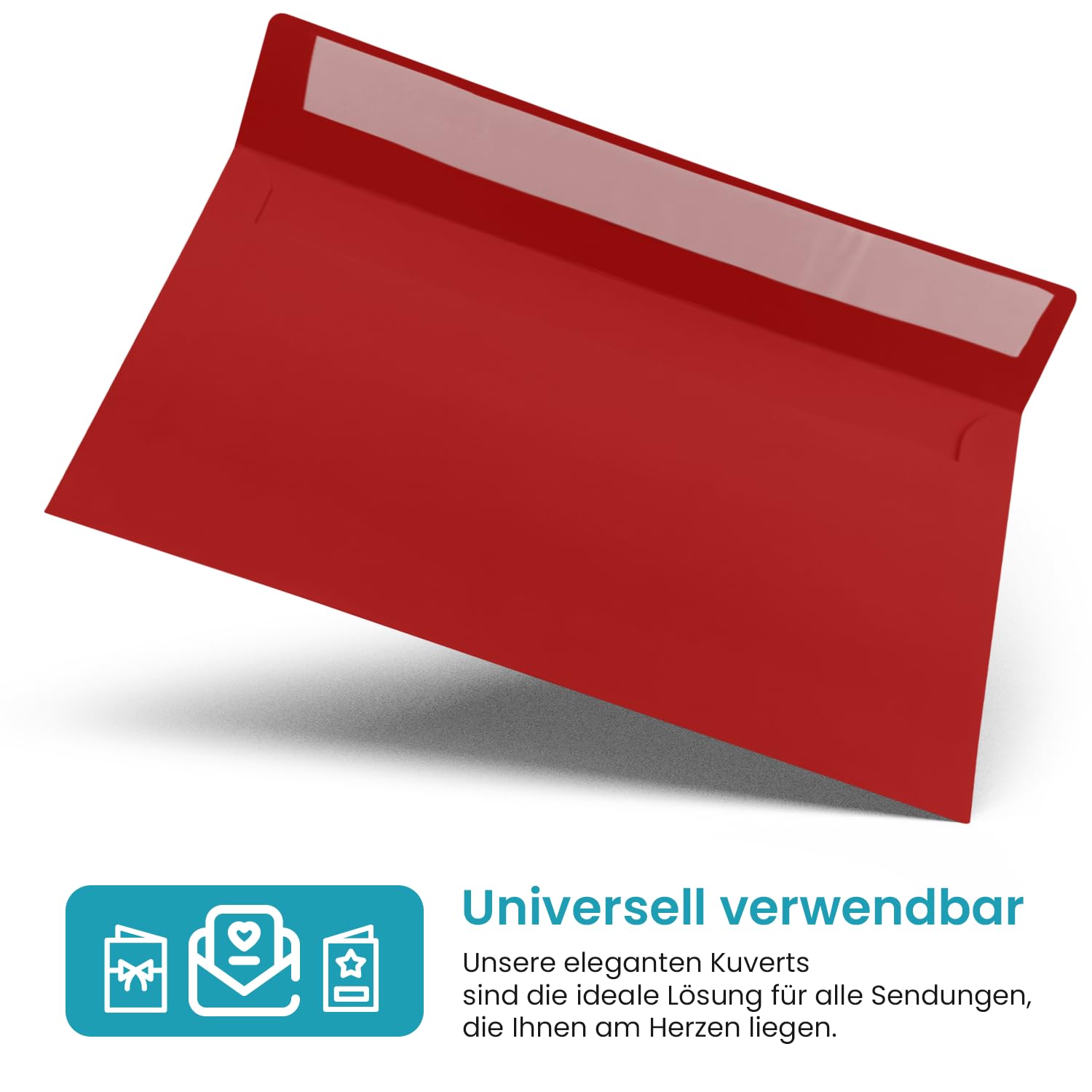 Netuno 25 buste rosse formato lungo 11 x 22 cm 120g eleganti per inviti matrimonio Natale DL