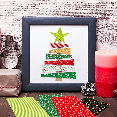 Astaron 60 Sheets Christmas Pattern Paper Set 5.5 X 8.2 Inches Decorative Paper For Xmas Card Making Scrapbook Decoration, 10 Styles #TOP4
