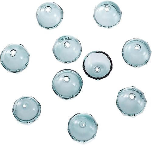 Vista 101 de FASHEWELRY 10 cuentas de cristal hechas a mano, cuentas florales de cristal, cuentas espaciadoras de flores de trompeta transparentes, cuentas