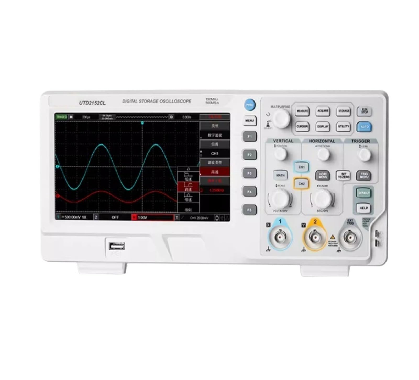 Oscilloscopio digitale UTD2152CL 2 canali 150 MHz Larghezza di banda 500 MS/s