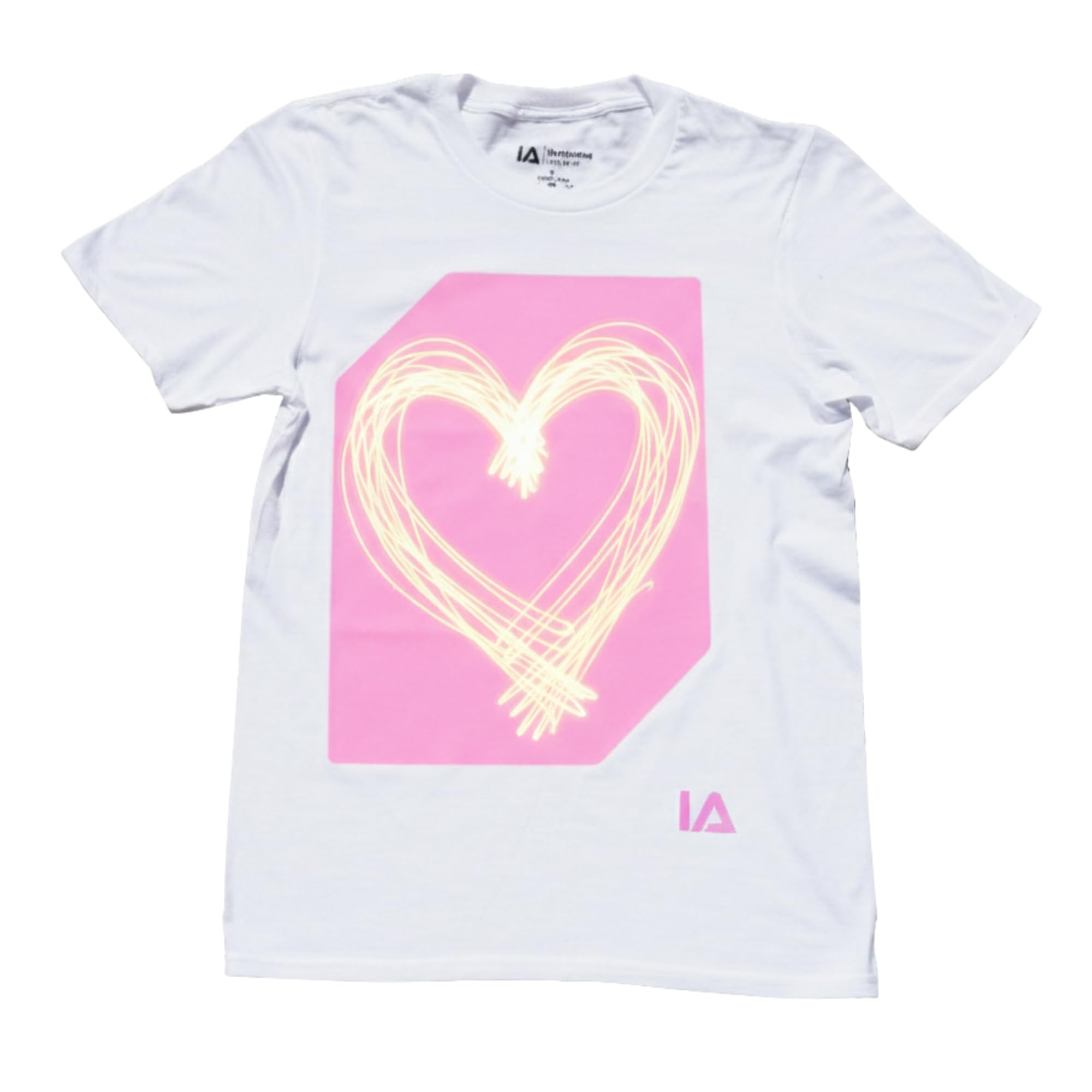 Illuminated Apparel Glow in The Dark Interactive Glow T-Shirt, White/Pink Glow, M