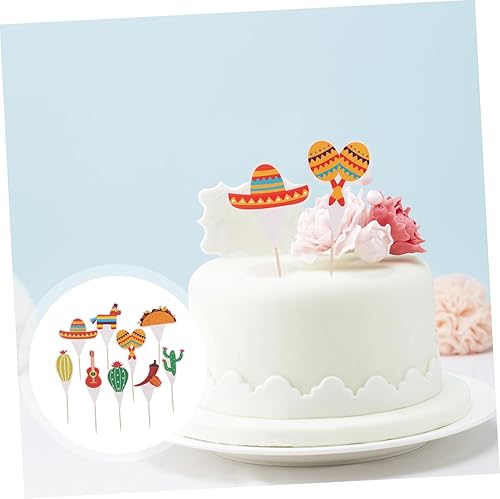 Miniatura 2 de Abaodam 90 Pcs Birthday Cake Insert Guitar Cupcake Topper Taco Party Supplies Carnival Cake Decor Cinco De Mayo Cake Topper Cocktail Picks Fruit