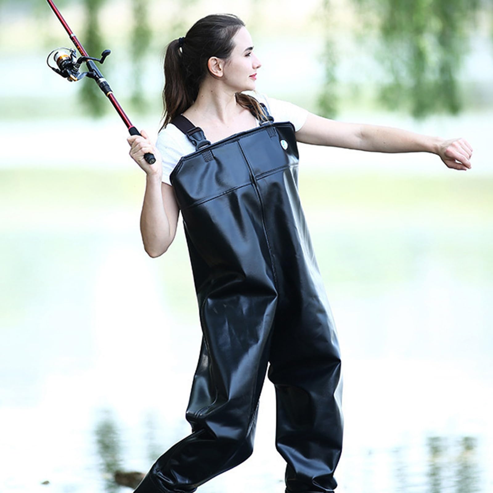 Pantalones de pesca impermeables para evitar filtraciones con botas 44