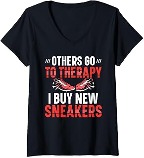 Sneaker Collector Shoe Lover Shopaholic Sneaker Addict V-Neck T-Shirt