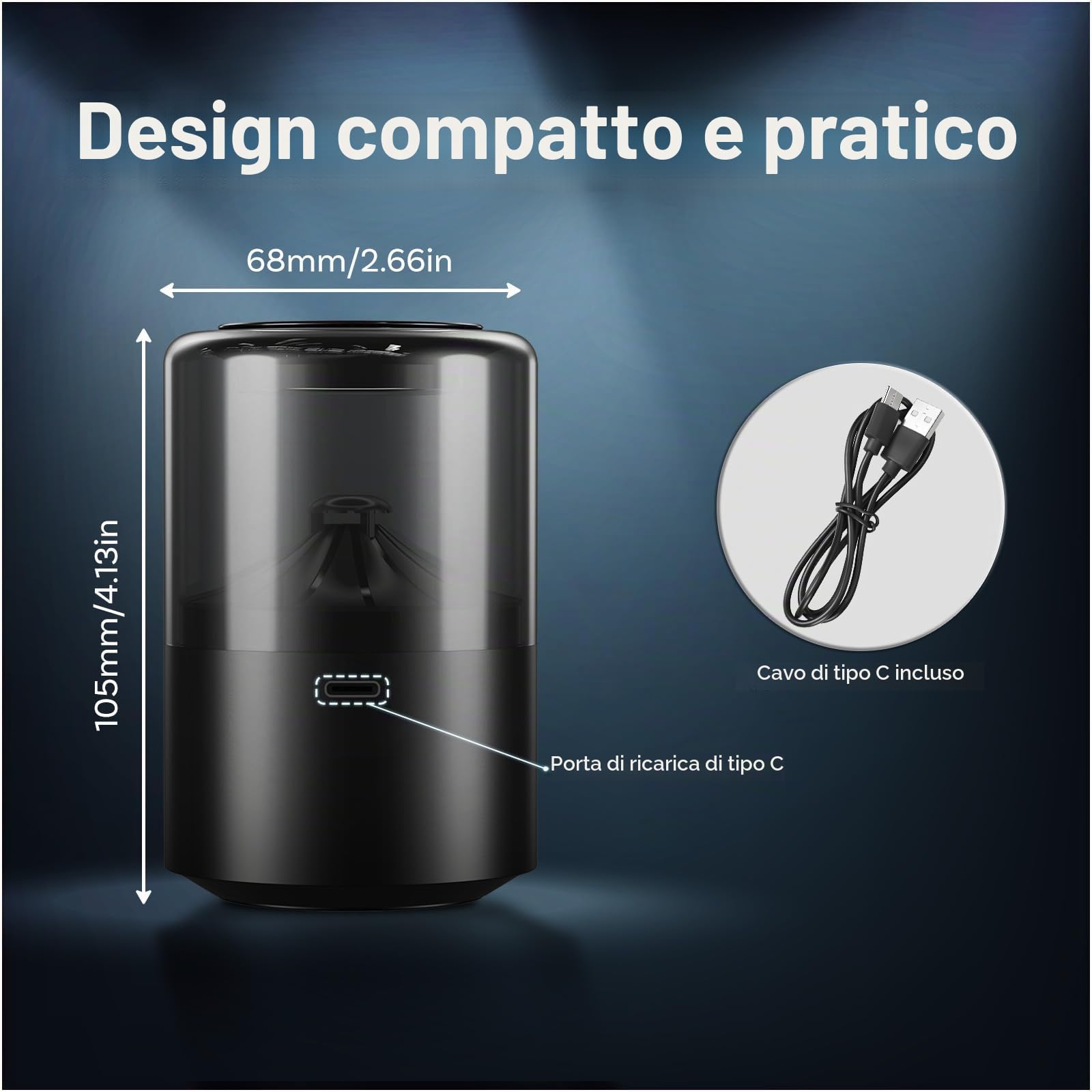 Profumatore Auto Diffusore con Fragranza Blue Ocean di MMOBIEL – Diffusore per Auto con 2 Modalità di Spruzzo, 4 Livelli, Accensione/Spegnimento Automatico e Cavo – USB/Batteria – Senza Fiamma