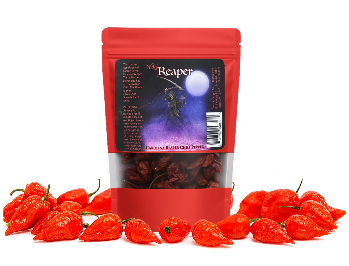 KuPro Wicked Reaper Wicked Tickle Carolina Reaper Chili Peppers World's Hottest Dried Spice 10 Pack +2 Free