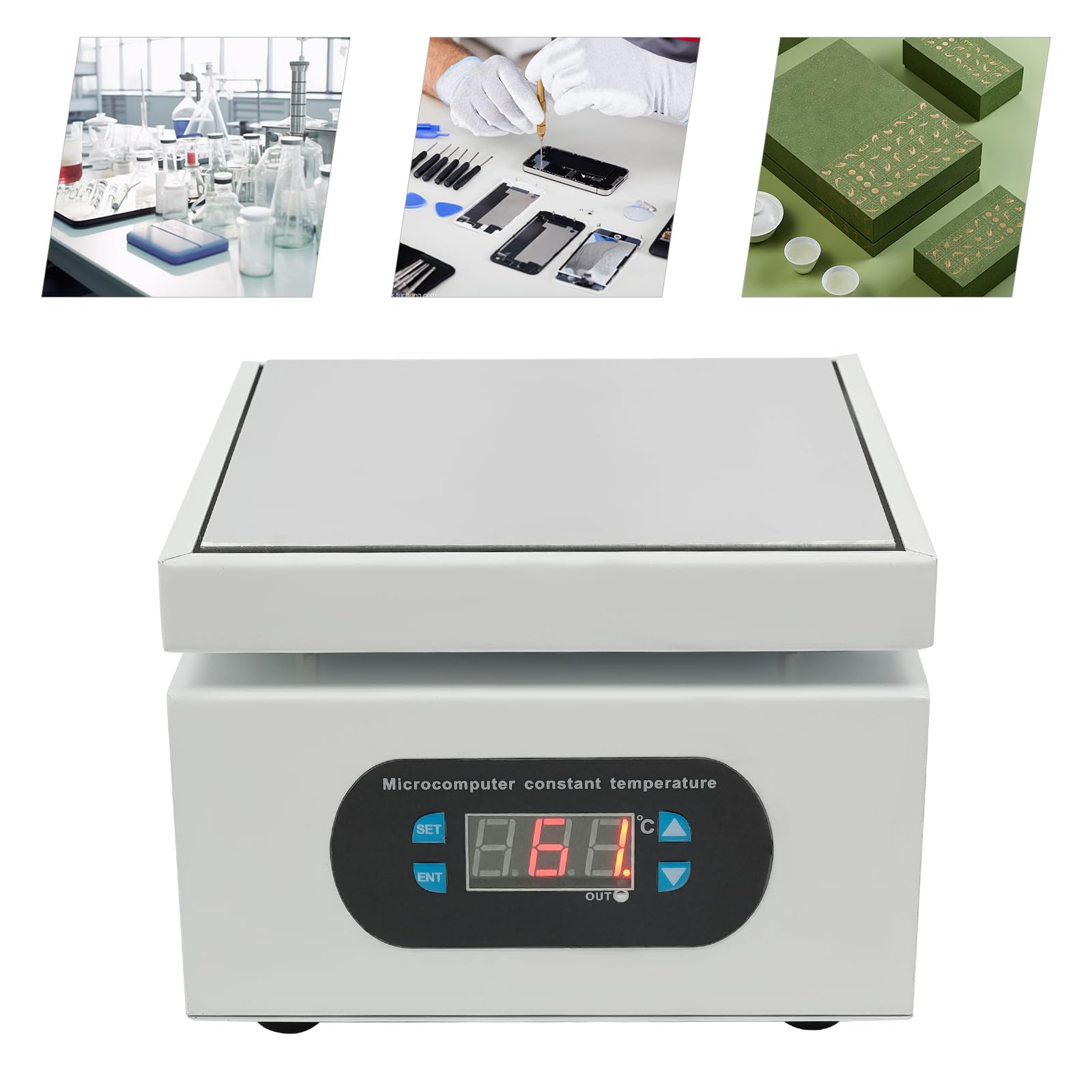 Elektronische Heizplatte 500W Vorheizen Station LED Mikrocomputer Elektrische Heizplatte Schweißer-Heizplatte zum Vorwärmen 0-400°C Bildschirm Separator Maschine für Reparatur