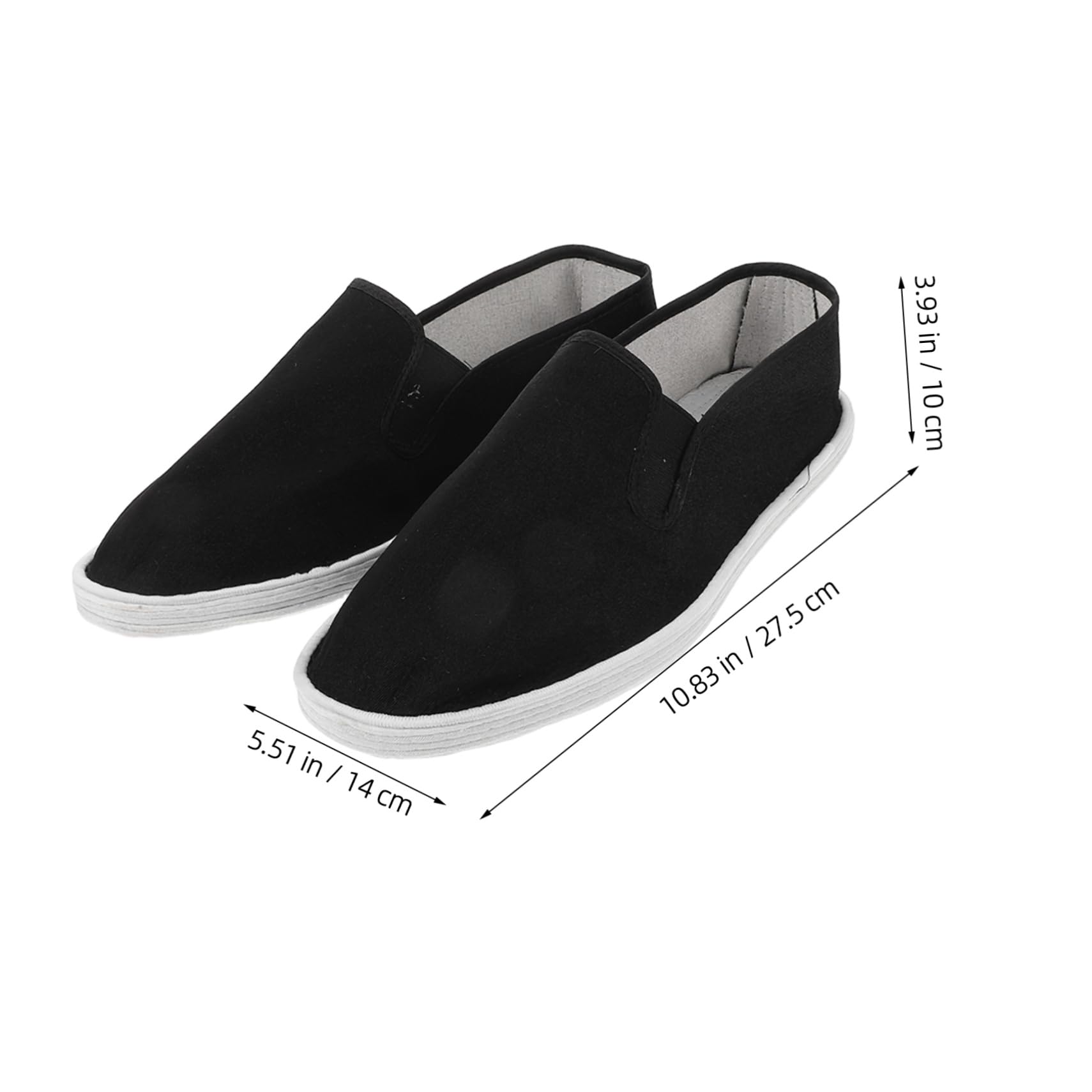 ibasenice Tai Chi Shoes Men's Martial Arts Shoes Cotton Sole Soft Comfortable Traditional Chinese Design Black