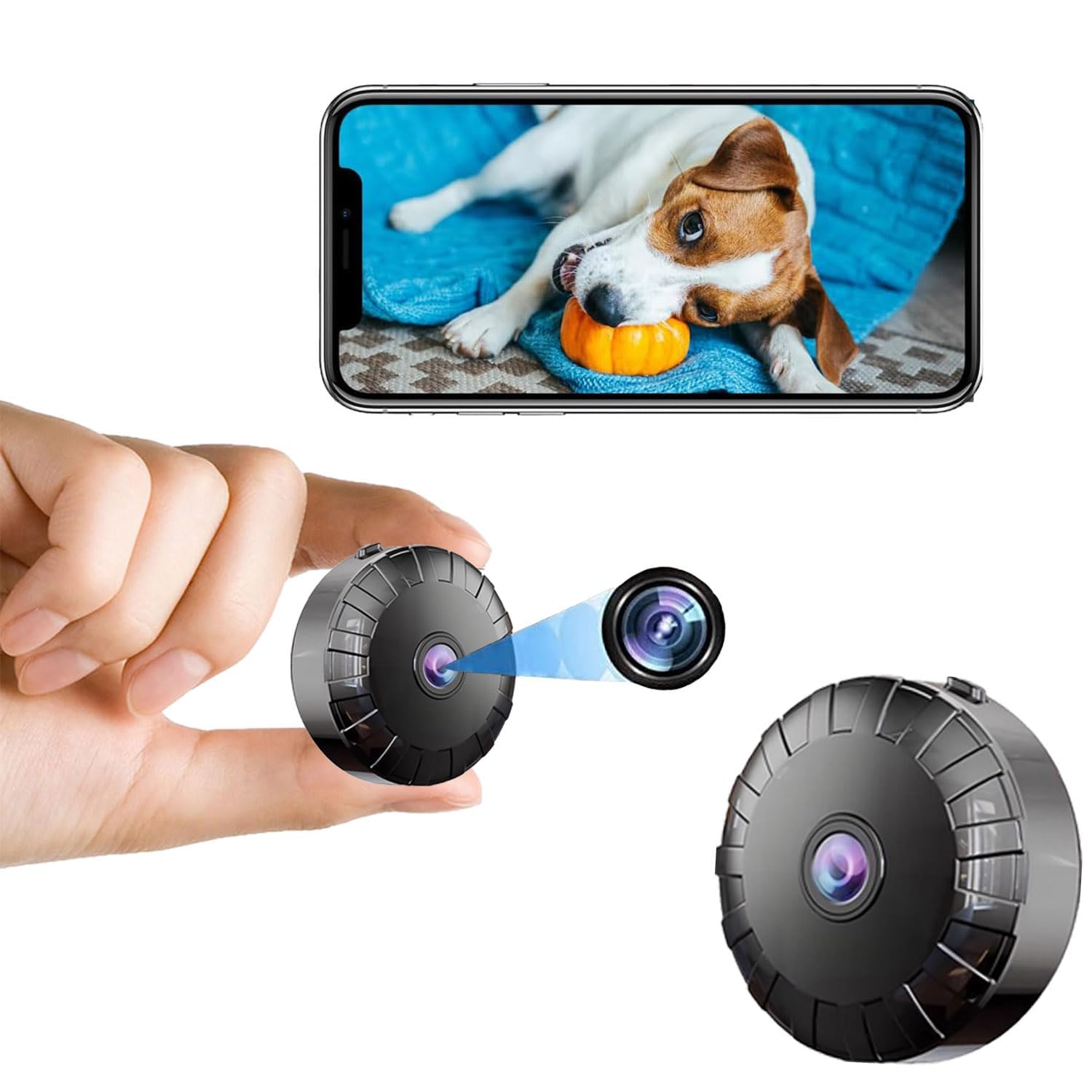 NALACAL Miniature Focus Camera, Magnetic Security Camera Hidden Spy Camera for Home/Office Security with Motion Detection Night Vision mini surveillance camera (1Pcs Black)