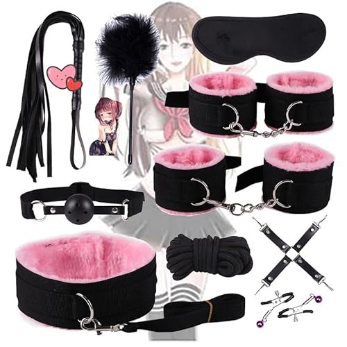 QiKKago Set De Entrenamiento PortáTil Rosa De 10 Piezas para Mejorar La Fuerza, Regalo para Parejas-Q