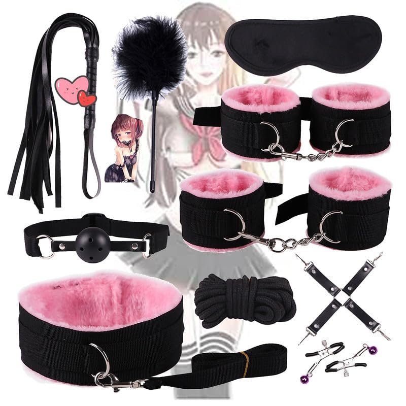 QiKKago Set De Entrenamiento PortáTil Rosa De 10 Piezas para Mejorar La Fuerza, Regalo para Parejas-Q