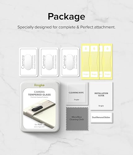 Miniatura 9 de Ringke Protector de lente de cámara [3 unidades/protección multicapa] compatible con Google Pixel 7, protector de lente de cámara de vidrio templado