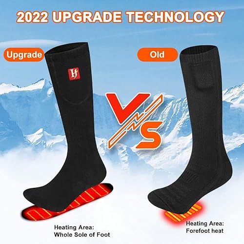 Miniatura 2 de Calcetines calefactables para hombres y mujeres, 4000 mAh, con batería recargable con 3 niveles de calefacción, calcetines térmicos lavables,