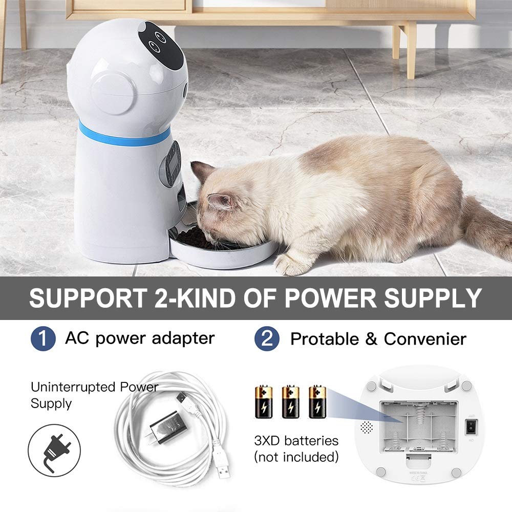"N/A" EUtoptrader Distributeur Croquettes Chat Chien Automatique,Mangeoire pour Animaux de Compagnie,Distributeur programmable