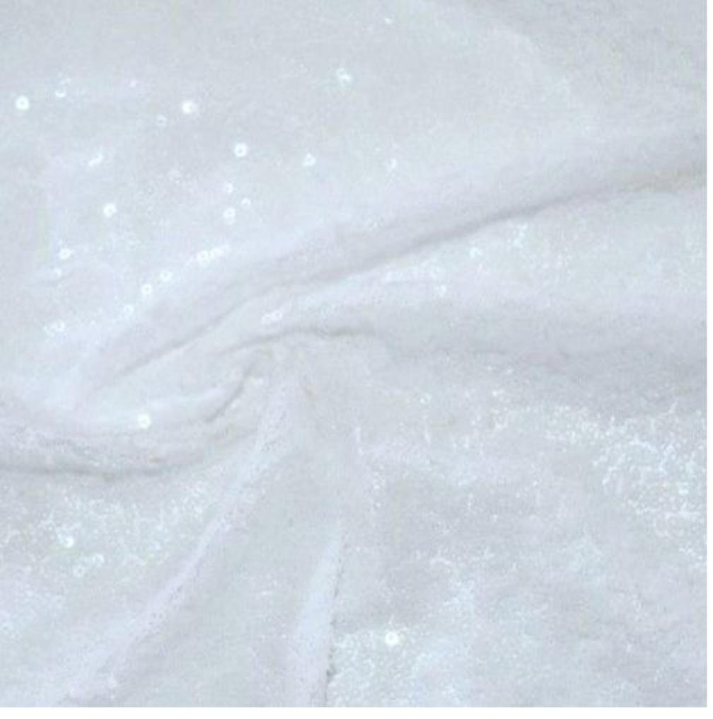 3mm Mini Sequin Fabric Material, 2 Way Stretch/Wedding, Dress, Backdrop / 130cm Wide/Sparkling White Sequins (Sold by The metre)