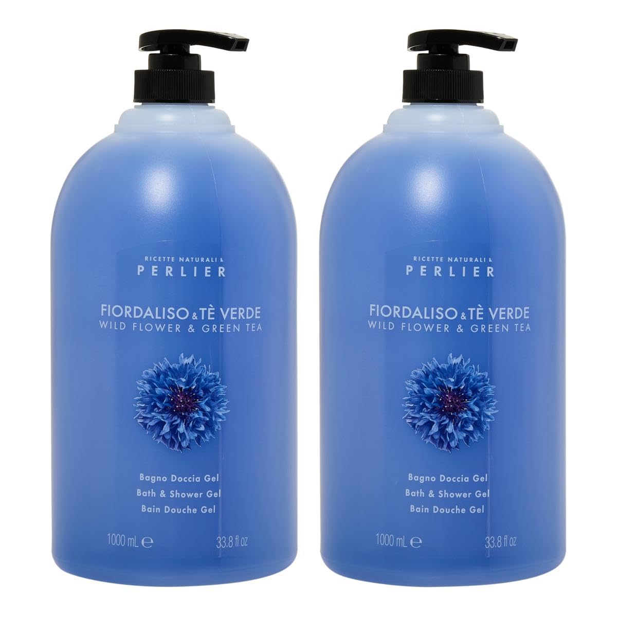 Perlier Wildflower and Green Tea- Bath and Shower Gel 2 PACK - Liter 33 8fl oz