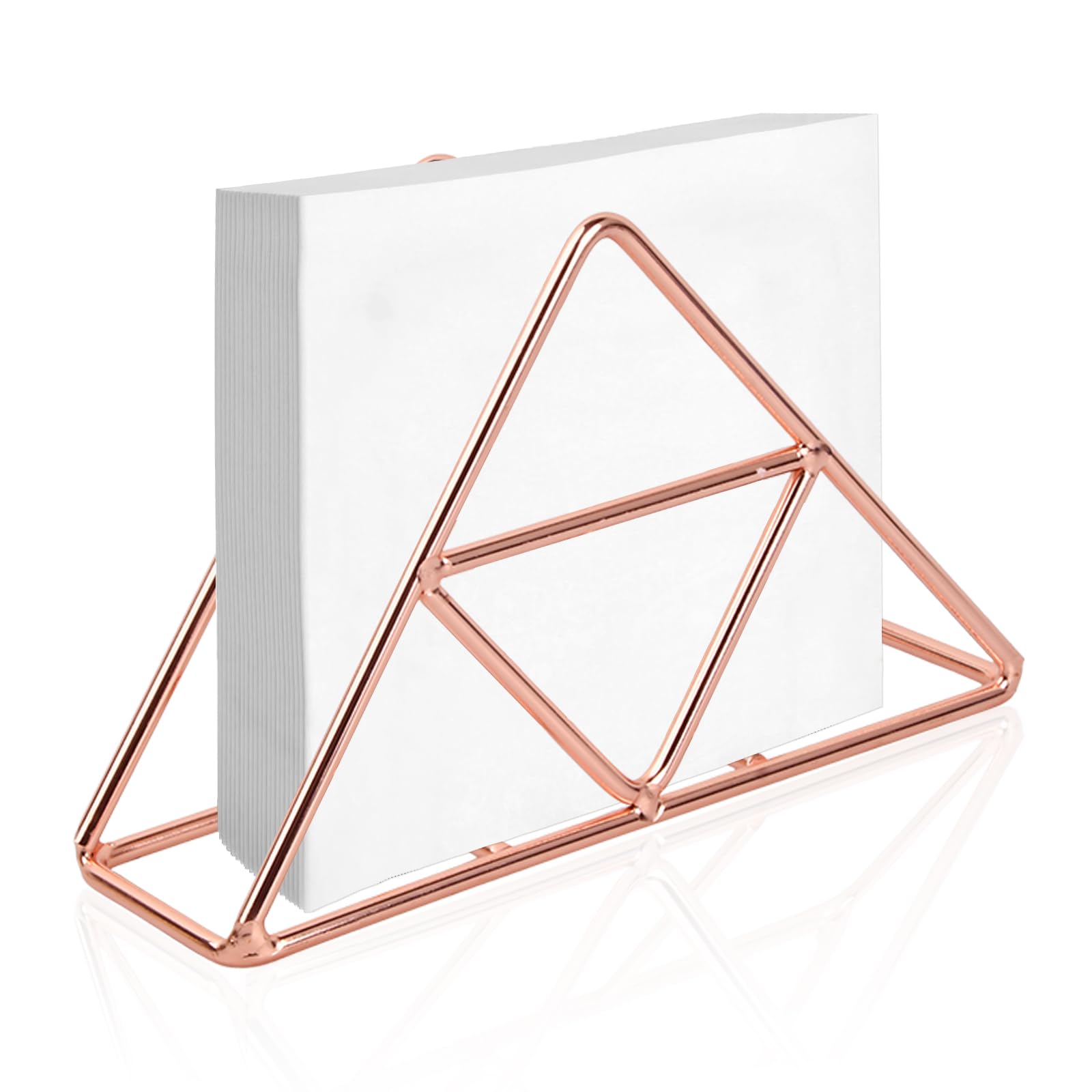 Rapidbok Servilletero Triangular, Servilletero Vertical, Servilletero de Acero Inoxidable, Servilletero de Mesa de Cocina, Organizador de Servilletas para Encimeras Cocina/Mesa Comedor (Oro Rosa)