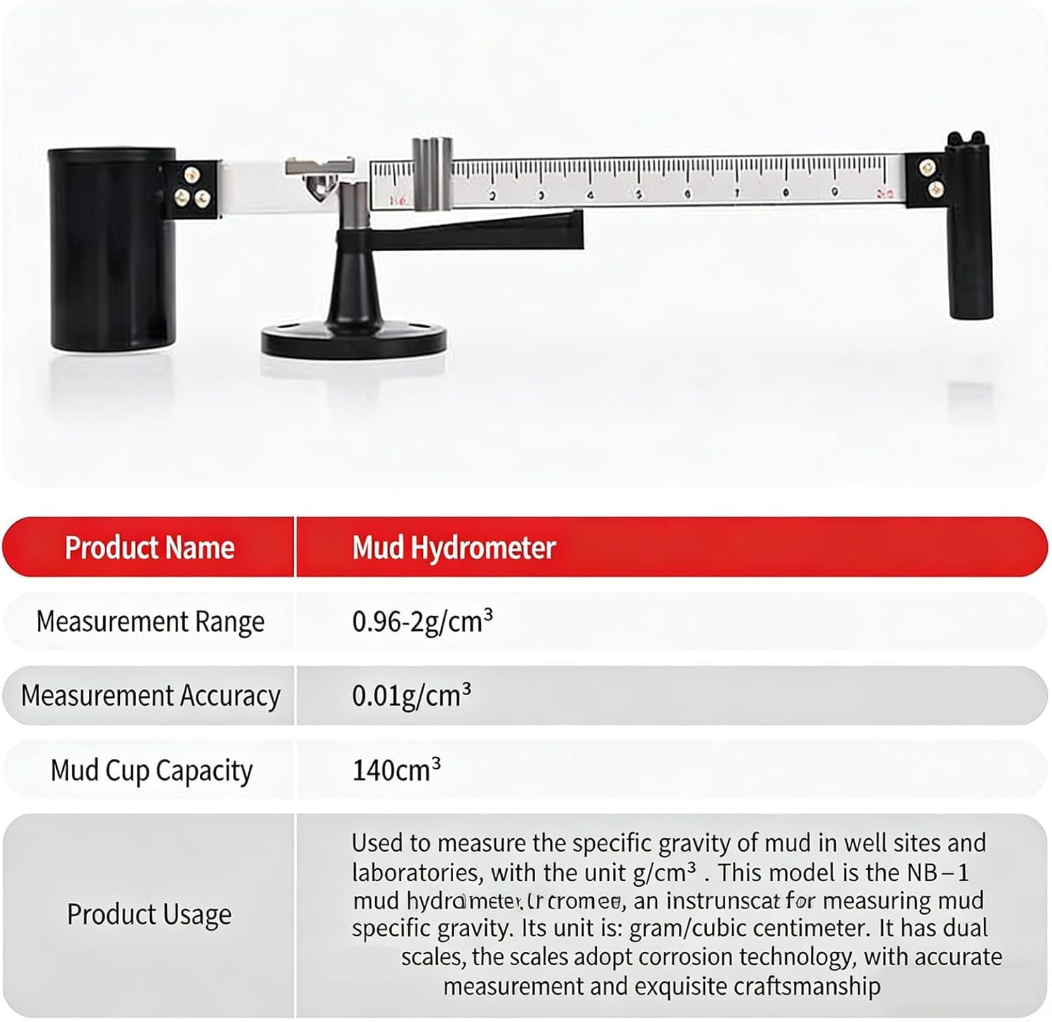 Tragbares Schlammviskosimeter-Set, Schlammtest-Set, Schlammhydrometer & -viskosimeter, mit Aluminiumkoffer, Präzisionsrheometer für Laboranalysen
